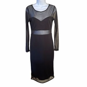 Micro Mesh bodycon dress in black